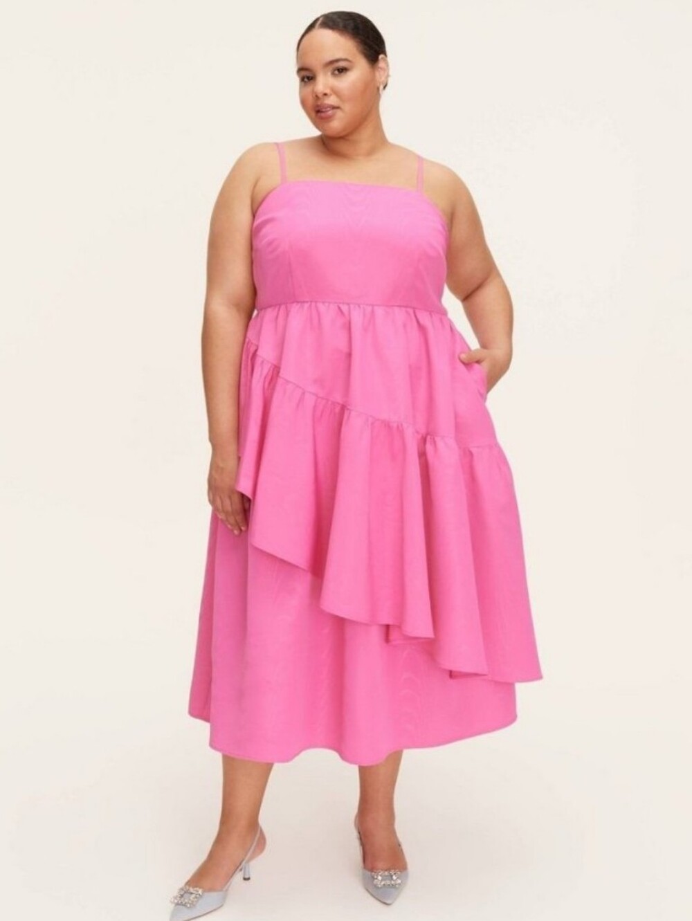 Kate Spade x Target Pink Tiered Ruffle Midi Tank Dress 3X